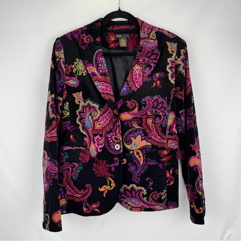 Jacobean Paisley Velvet Blazer